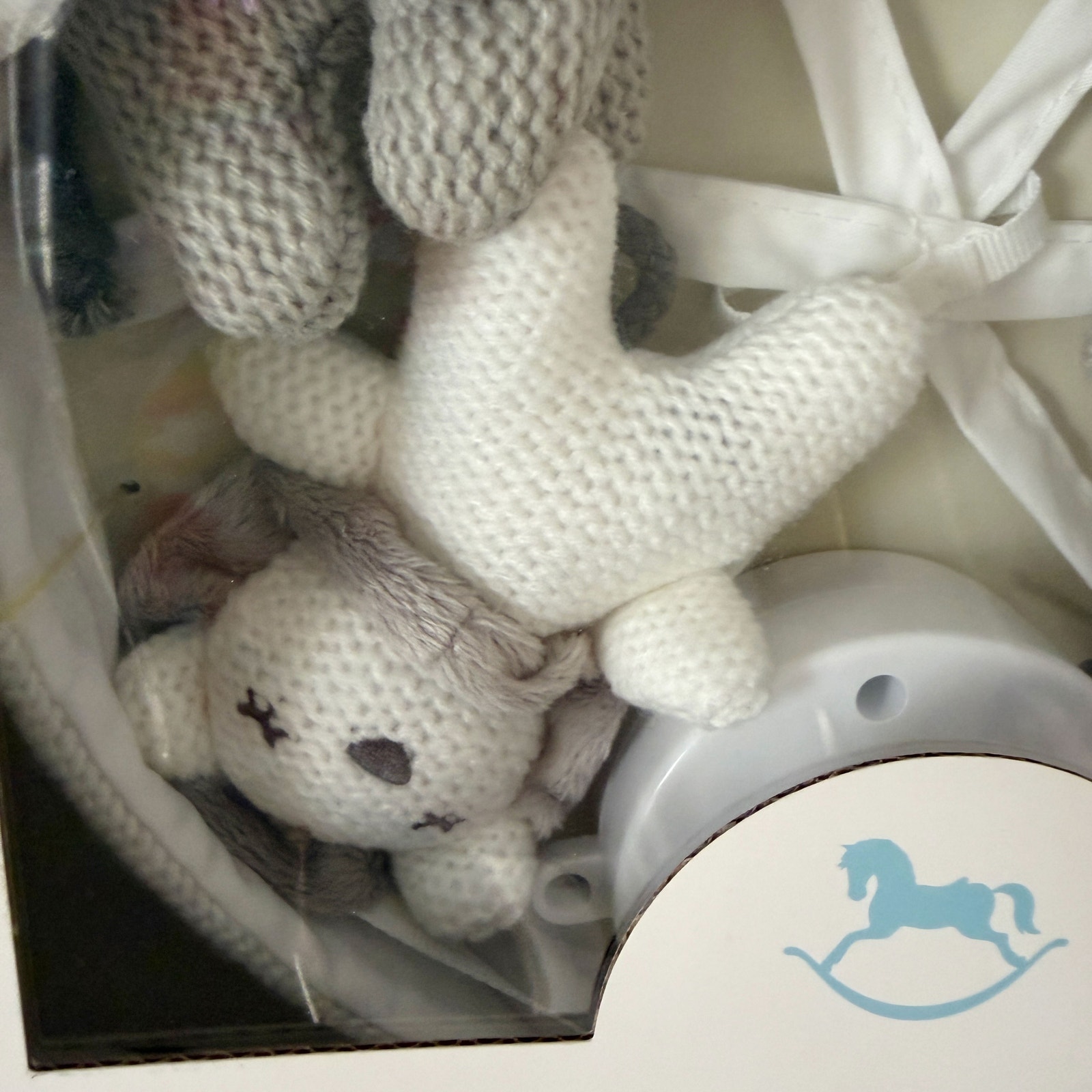 Pottery Barn Baby Knit Animal Friends Musical Crib Mobile White Nib Discontinued — image 7 of 8